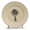 black “PALM TREE” plate. Dishwasher safe. - Moinat - Chinaware, Porcelain