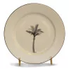 black “PALM TREE” plate. Dishwasher safe. - Moinat - Chinaware, Porcelain