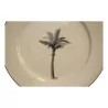 black “PALM TREE” plate. Dishwasher safe. - Moinat - Chinaware, Porcelain