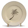 black “PALM TREE” plate. Dishwasher safe. - Moinat - Chinaware, Porcelain