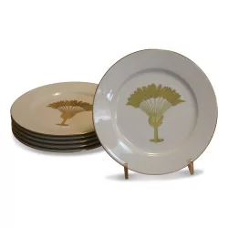 Porcelain plate with a golden palm tree