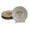 Porcelain plate with a golden palm tree - Moinat - Chinaware, Porcelain