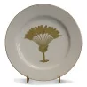 Porcelain plate with a golden palm tree - Moinat - Chinaware, Porcelain