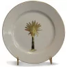 Porcelain plate with a golden palm tree - Moinat - Chinaware, Porcelain