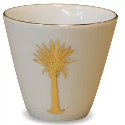 Tasse à café en porcelaine avec un palmier doré