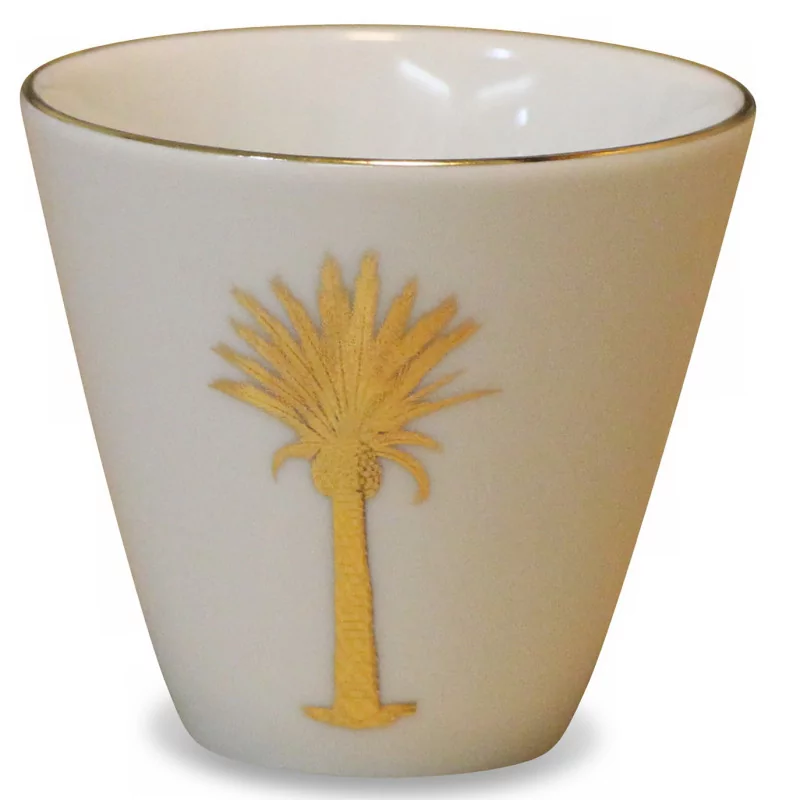 Tasse à café en porcelaine avec un palmier doré - Moinat - Porcelaine
