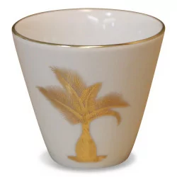 Tasse à café en porcelaine avec un palmier doré