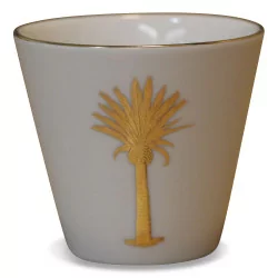 Tasse à expresso en porcelaine avec un palmier doré