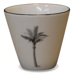 Tasse à expresso en porcelaine avec un palmier noir