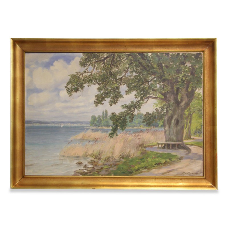 Peinture d’un paysage du bord du lac - Moinat - Tableaux - Paysage Peinture d’un paysage du bord du lac - Moinat - Tableaux - Paysage