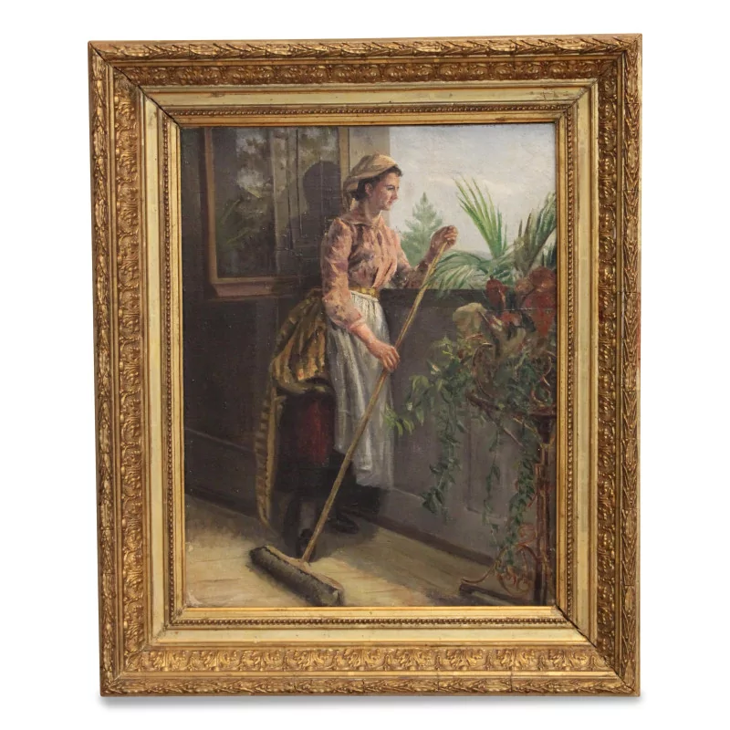 Gemälde einer Innenszene mit einer Frau am Fenster... - Moinat - Gemälden - Verschieden