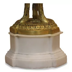 Paire de cassolettes Louis XVI en bronze doré ciselé ornées de …