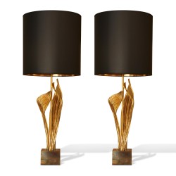 Pair of lamps signed CHARLES PARIS.