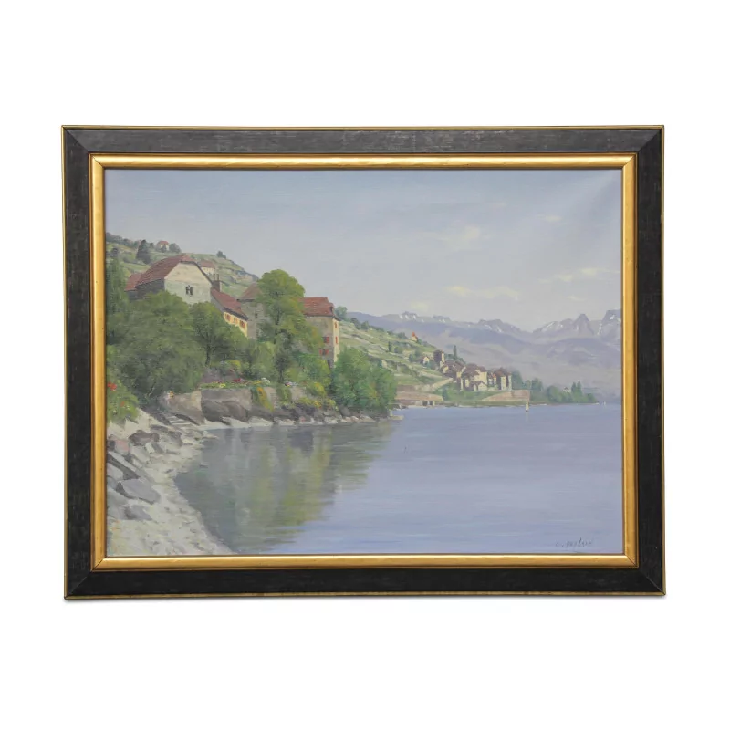 Tableau huile sur toile représentant un paysage signé Albert … - Moinat - Tableaux - Paysage
