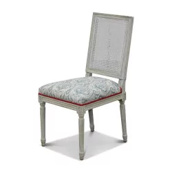 Ensemble de 4 chaises Louis XVI laquées blanc, garniture sur …