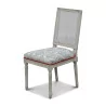 Ensemble de 4 chaises Louis XVI laquées blanc, garniture sur … - Moinat - Chaises