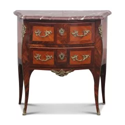Louis XV chest of drawers in rosewood and violet wood stamped Jean Charles Ellaume