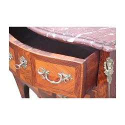 Louis XV chest of drawers in rosewood and violet wood stamped Jean Charles Ellaume