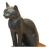 Chat égyptien noir en pierre reconstituée, patiné bronze verre … - Moinat - Accessoires de décoration