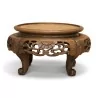 Socle rond en bois sculpté. - Moinat - Accessoires de décoration