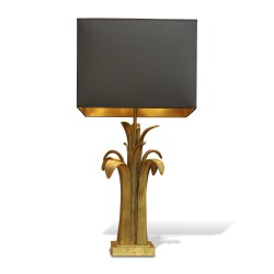 Paar CHARLES PARIS Lampen aus Bronze und Messingblättern …