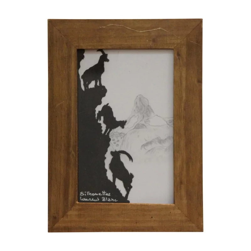 Декупаж, изображающий 3 горных козла на карнизе с … - Moinat - Картины - разные