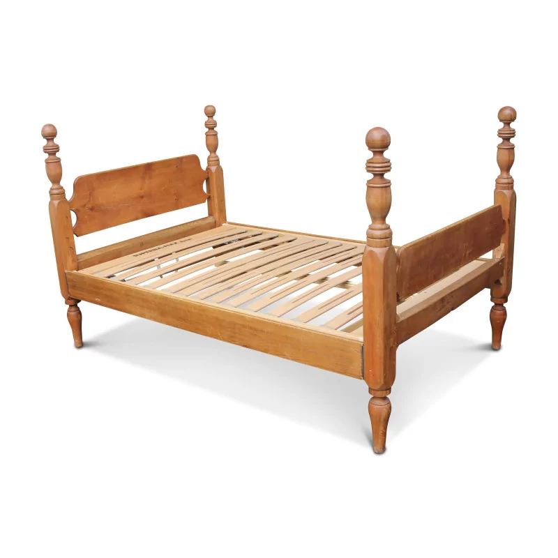 Rustic fir bed with box spring. Superba-Flex bed base. … - Moinat - Complete beds