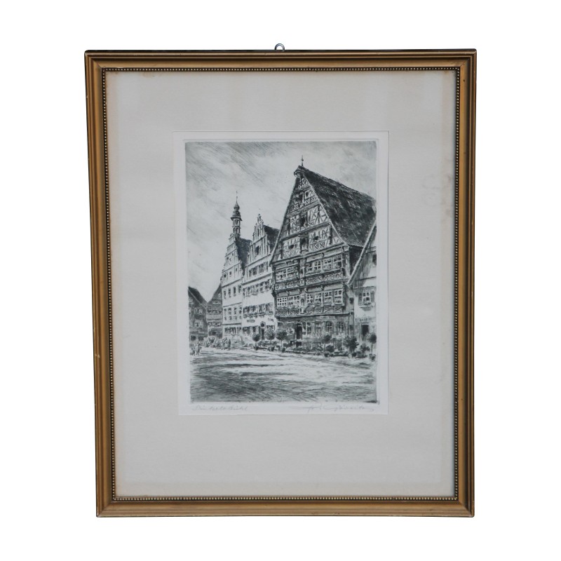 Engraving depicting Dinkelsbühl in Germany. - Moinat - Prints, Reproductions Engraving depicting Dinkelsbühl in Germany. - Moinat - Prints, Reproductions