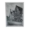 Gravure représentant Dinkelsbühl en Allemagne. - Moinat - Gravures