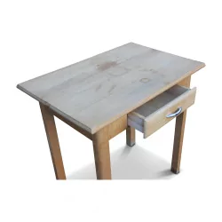 Small beech writing table with 1 drawer.