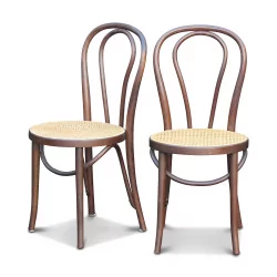 Pair of bentwood chairs model Thonet caned. Height …