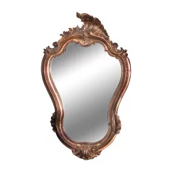 Mirror with copper metal frame.