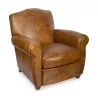 Fauteuil Club Moustache en cuir de vachette. Hauteur d'assise … - Moinat - Fauteuils