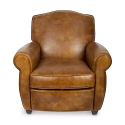 Fauteuil Club Moustache en cuir de vachette. Hauteur d'assise …