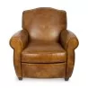 Fauteuil Club Moustache en cuir de vachette. Hauteur d'assise … - Moinat - Fauteuils