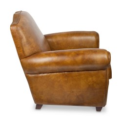 Fauteuil Club Moustache en cuir de vachette. Hauteur d'assise …
