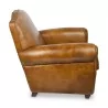 Fauteuil Club Moustache en cuir de vachette. Hauteur d'assise … - Moinat - Fauteuils