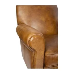 Fauteuil Club Moustache en cuir de vachette. Hauteur d'assise …