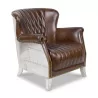 Cambridge Aéro Cigar armchair in cowhide leather and … - Moinat - Armchairs