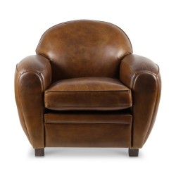 Club Paquebot armchair in cowhide leather. Seat height : …
