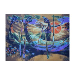 Tapisserie “Barque à Aveiro” 1979 N° 54/500 par Robert DEBIEVE …