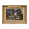 Grand tableau représentant une bergère, son chien et son … - Moinat - Tableaux - Paysage