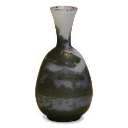 Small glass paste vase in the colors blue and green with …