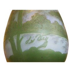 Small glass paste vase in the colors blue and green with …