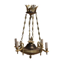 Lustre Empire bronze et noir.