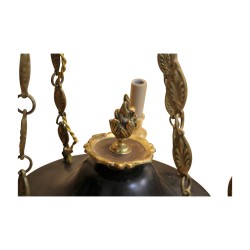 Lustre Empire bronze et noir.