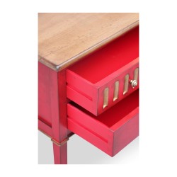 Small Directoire style chest of drawers in red lacquered cherry …
