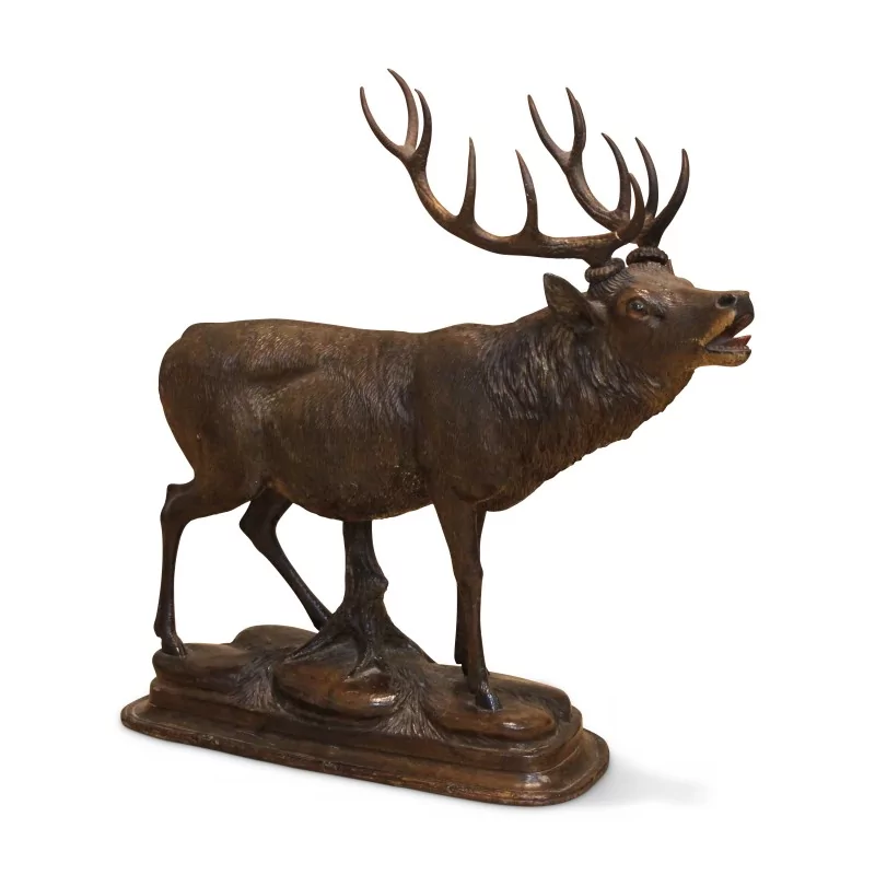 鹿铃，木雕。 19 日末，瑞士布里恩茨，…… - Moinat - 装饰配件