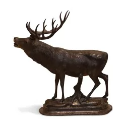 鹿铃，木雕。 19 日末，瑞士布里恩茨，……