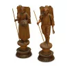 Paire de petit personnages suisses en bois sculpté. Brienz … - Moinat - Brienz